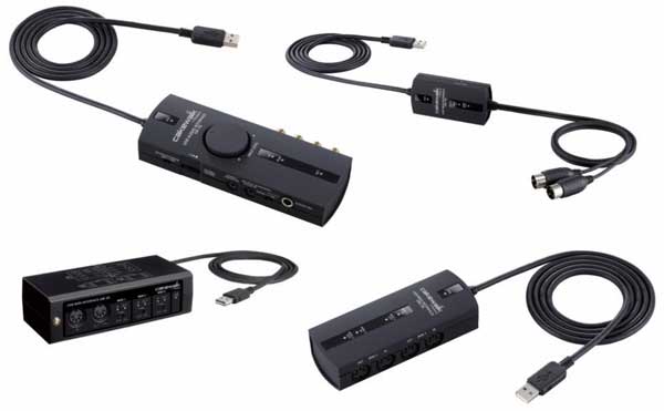 Cakewalk UM-1G, UM-2G, UM-3G USB MIDI interfészek és UA-1G USB audio interfész