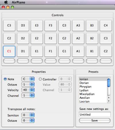AirPiano software